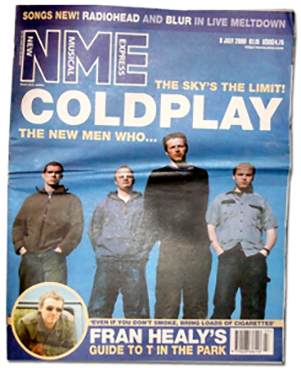 Cover of the NME issue that Coldplay were feautered on